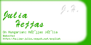julia hejjas business card